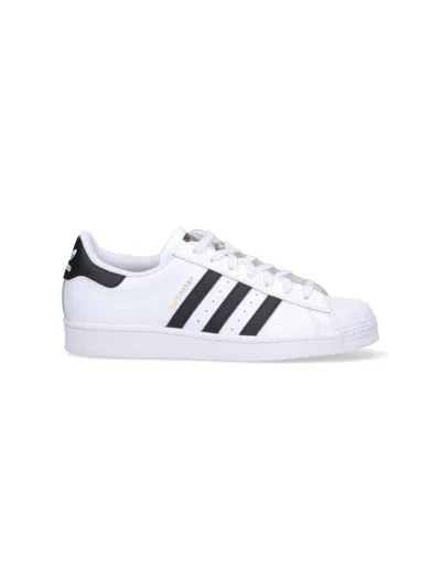 Adidas Originals Superstar Vintage Ostrich-effect Leather Sneakers In White