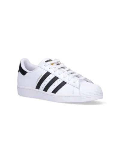 Adidas Originals Superstar Vintage Ostrich-effect Leather Sneakers In White