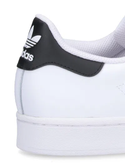 Adidas Originals Superstar Vintage Ostrich-effect Leather Sneakers In White