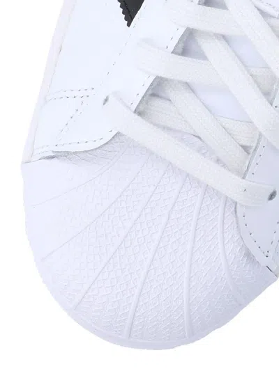 Adidas Originals Superstar Vintage Ostrich-effect Leather Sneakers In White