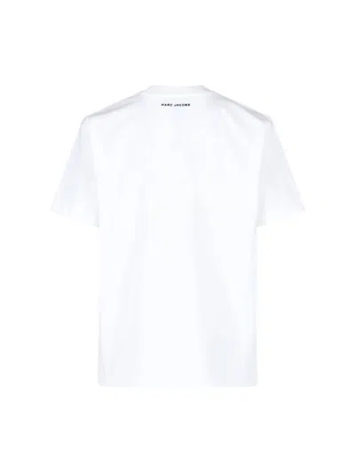 Marc Jacobs Womens Bra Graphic Boxy-fit Short-sleeve Cotton-jersey T-shirt White In White