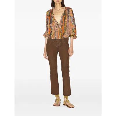 Isabel Marant Vanel Lace-up Suede Straight-leg Pants