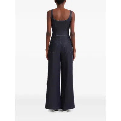 Marni Wide Leg Cotton Jeans With Raw Finish