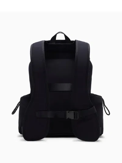 Armani Exchange Logo-patch Backpack In Blue