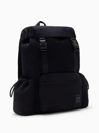 Armani Exchange Logo-patch Backpack In Blue