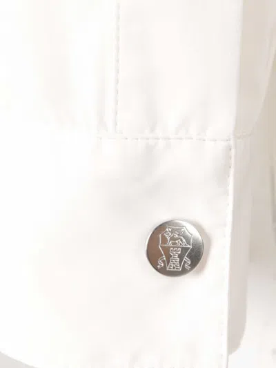 Brunello Cucinelli Men Shirt-style Outerwear Unlined In Water-repellent Microfibre With Heat Tapes In White
