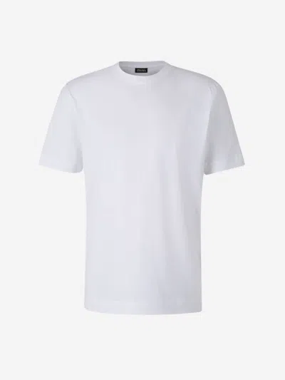 Zegna Short Sleeve Linen T-shirt In Neutral