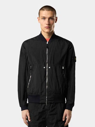 Stone Island Nylon Metal Watro-tc Bomber Jacket In Black