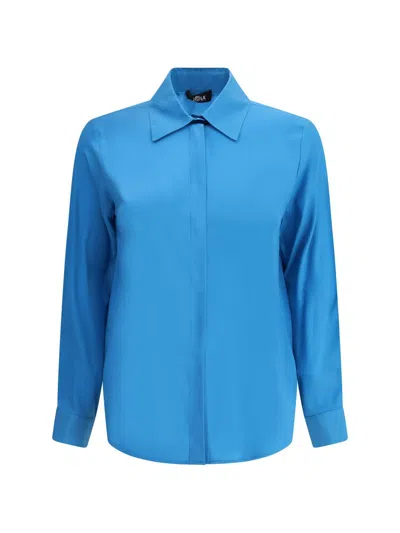 Ella Silk Shirt In Blue