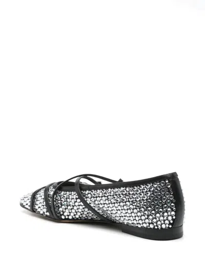 Mach&mach Crystal Net Square Toe Ballerinas With Straps 10mm By Mach