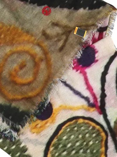 Talking Walls Silk Scarf In Multicolor