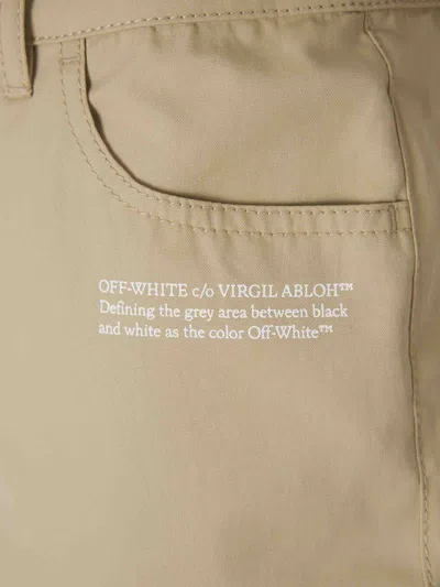 Off-white Flared Trousers In Beige