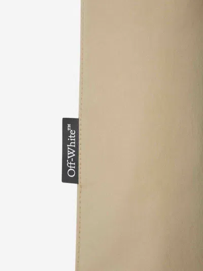 Off-white Flared Trousers In Beige