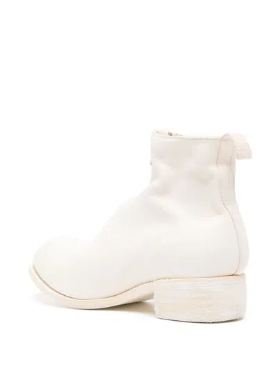 Guidi White Round Toe Boots In White