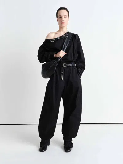 Lemaire Heavy Cotton Poplin Pajama Pants In Black
