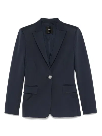Pinko Tailored Blue Blazer With Single-button Closure In Blue