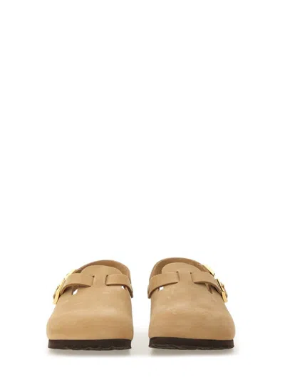 Birkenstock Beige Suede Tokio Ii Slippers In Beige
