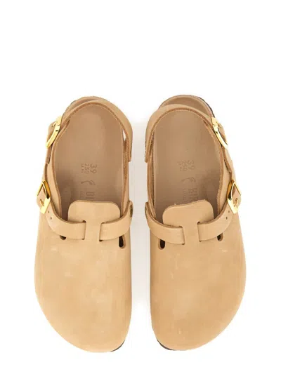 Birkenstock Beige Suede Tokio Ii Slippers In Beige