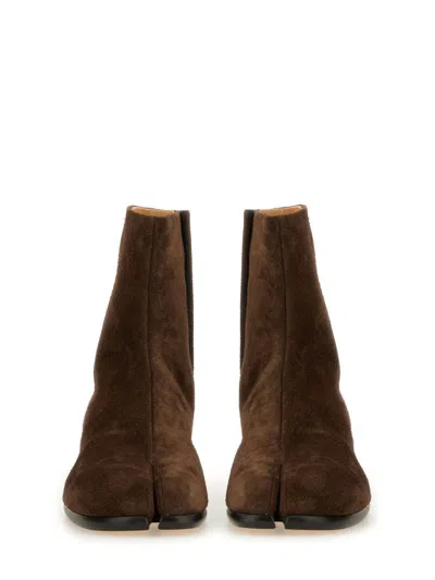 Maison Margiela Leather Tabi Ankle Boots 30 In Brown