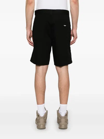 Carhartt Wip Walter Single Knee Logo-patch Shorts In Black