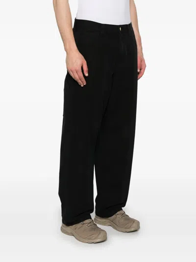 Carhartt Single Knee Straight-leg Organic Cotton-canvas Trousers In Black
