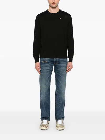 Diesel T-adjust-ls-microdiv T-shirt In Black
