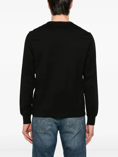 Diesel T-adjust-ls-microdiv T-shirt In Black