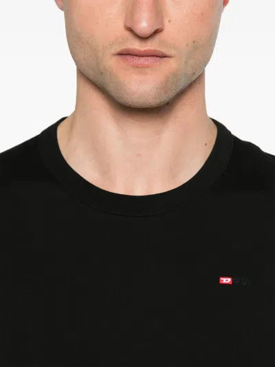 Diesel T-adjust-ls-microdiv T-shirt In Black