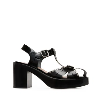 Bally Pasely Perforated Studded Leather Platform Sandals