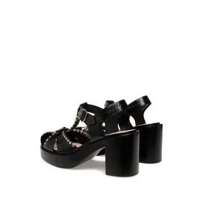 Bally Pasely Perforated Studded Leather Platform Sandals