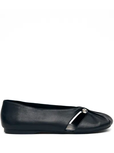 Alohas Woman Ballet Flats Black Size 7.5 Leather In Nero