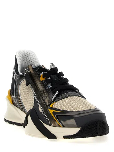 Fendi Streamlined Sneakers Featuring Contrast Panels