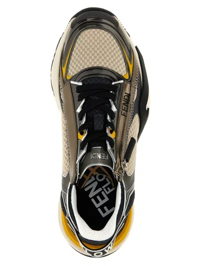 Fendi Streamlined Sneakers Featuring Contrast Panels