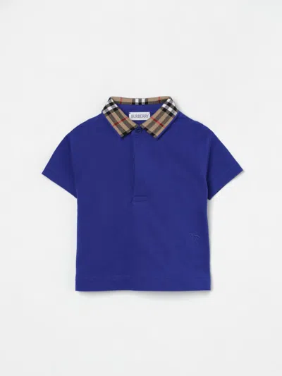 Burberry Blue Cotton Polo Shirt In ブルー
