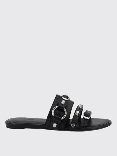 Balenciaga City Flat Sandals In Black