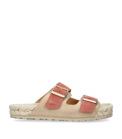 Manebi Suede La Havana Sandals In White
