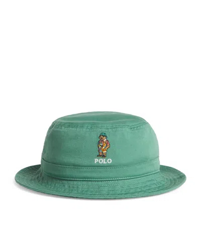 Ralph Lauren Boys Bear Bucket Hat In Green