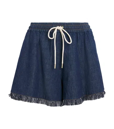 Zimmermann Rhiannon Drawstring Shorts In Navy
