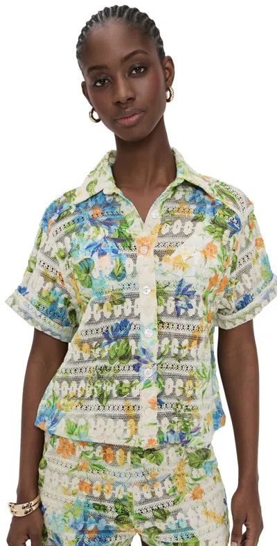 Pq Swim Blake Button Top Bluebell In Bluebell