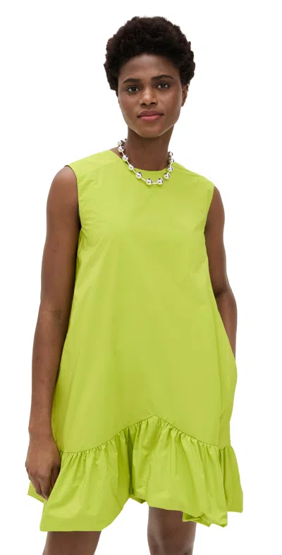 Essentiel Antwerp Hibernate Ruffle Mini Dress Citronella In Citronella