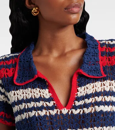 Anna Kosturova Crochet Cotton Crop Top In Multicoloured