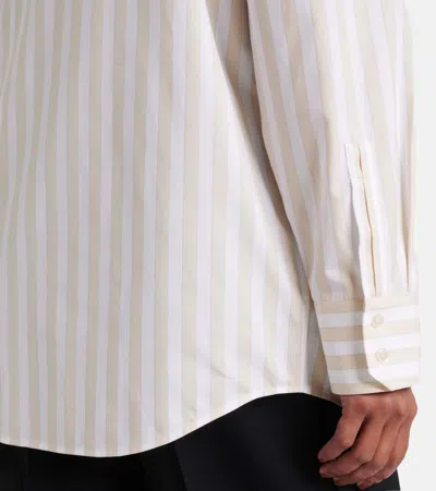 Saint Laurent Beige Striped Shirt In Neutral