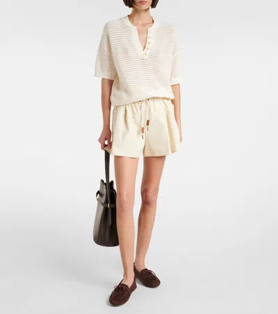 Varley Callie Open-knit Top In Egret