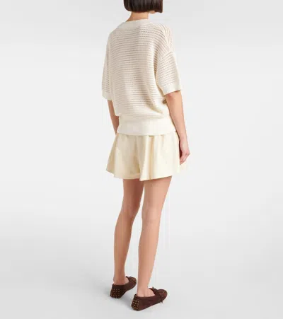 Varley Callie Open-knit Top In Egret