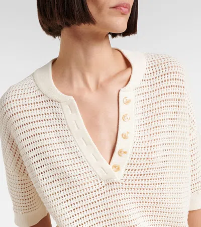 Varley Callie Open-knit Top In Egret