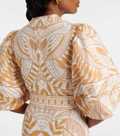 Farm Rio Off-white Lace Nature Lenzing Ecovero Euroflax Mini Dress In Lace Nature Off-white