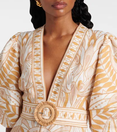 Farm Rio Off-white Lace Nature Lenzing Ecovero Euroflax Mini Dress In Lace Nature Off-white