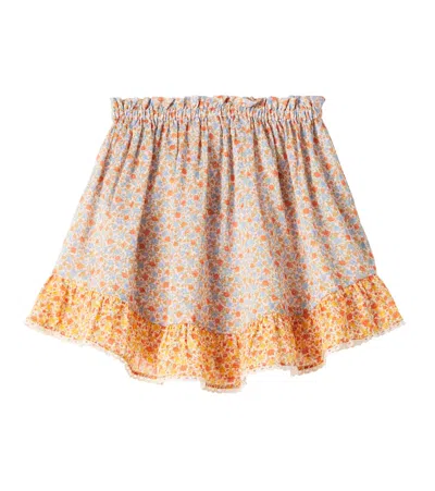 LUCKY花卉蕾丝边饰棉质半身裙