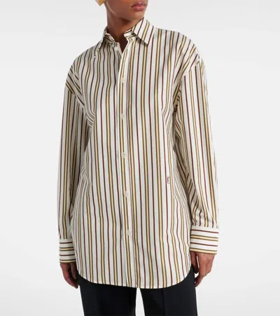 Saint Laurent Cassandre Striped Cotton Poplin Shirt In Multicoloured