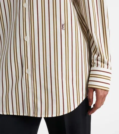 Saint Laurent Cassandre Striped Cotton Poplin Shirt In Multicoloured